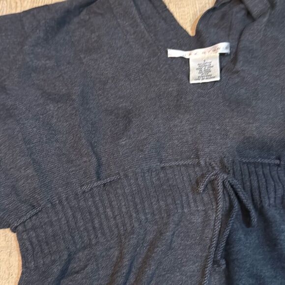 Max studio gray cotton blend babydoll short/ blouse size small - Picture 2 of 6